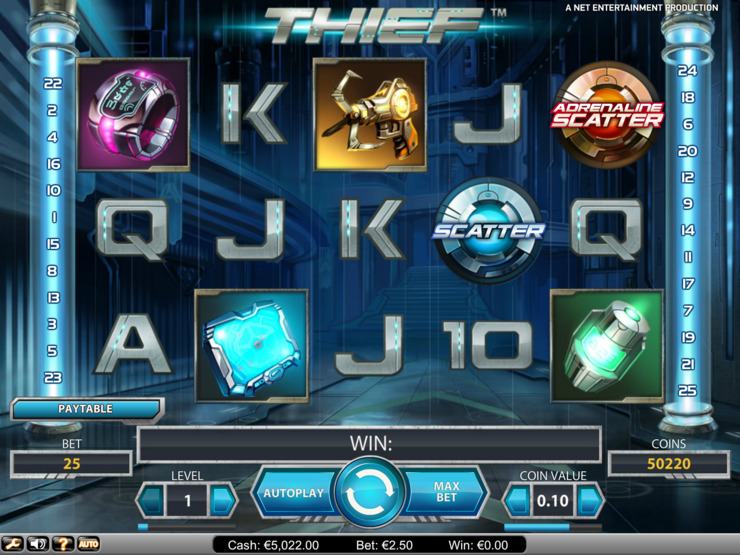 Play free Thief slot by NetEnt