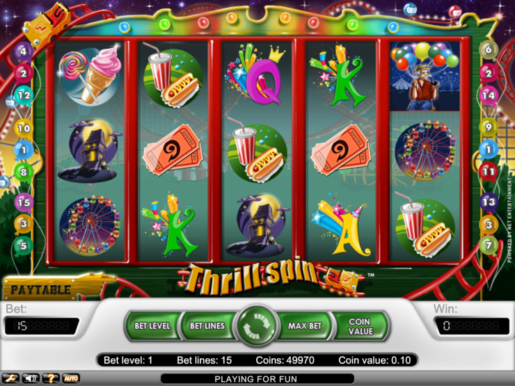 Play free Thrill Spin slot by NetEnt