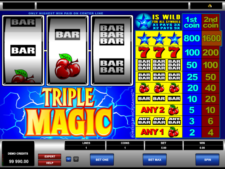 Play free Triple Magic slot by Microgaming