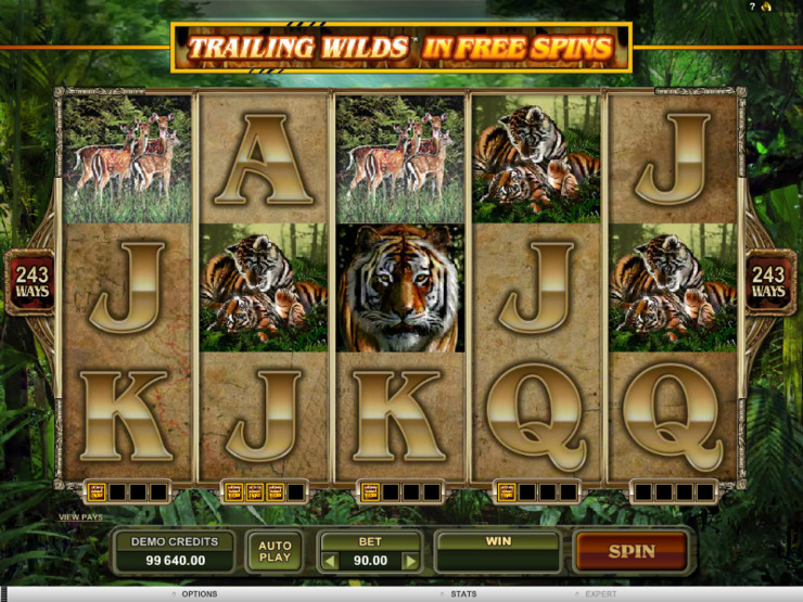 Play free Untamed Bengal Tiger slot by Microgaming