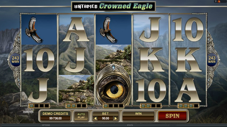 Play free Untamed Crowned Eagle slot by Microgaming