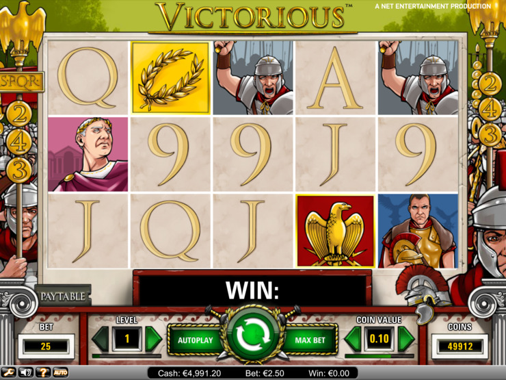 Play free Victorious slot by NetEnt