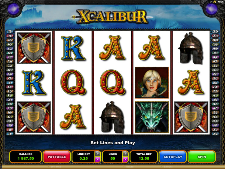 Play free Xcalibur slot by Microgaming