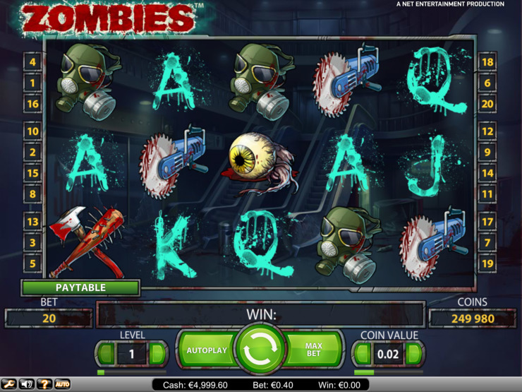 Play free Zombies slot by NetEnt